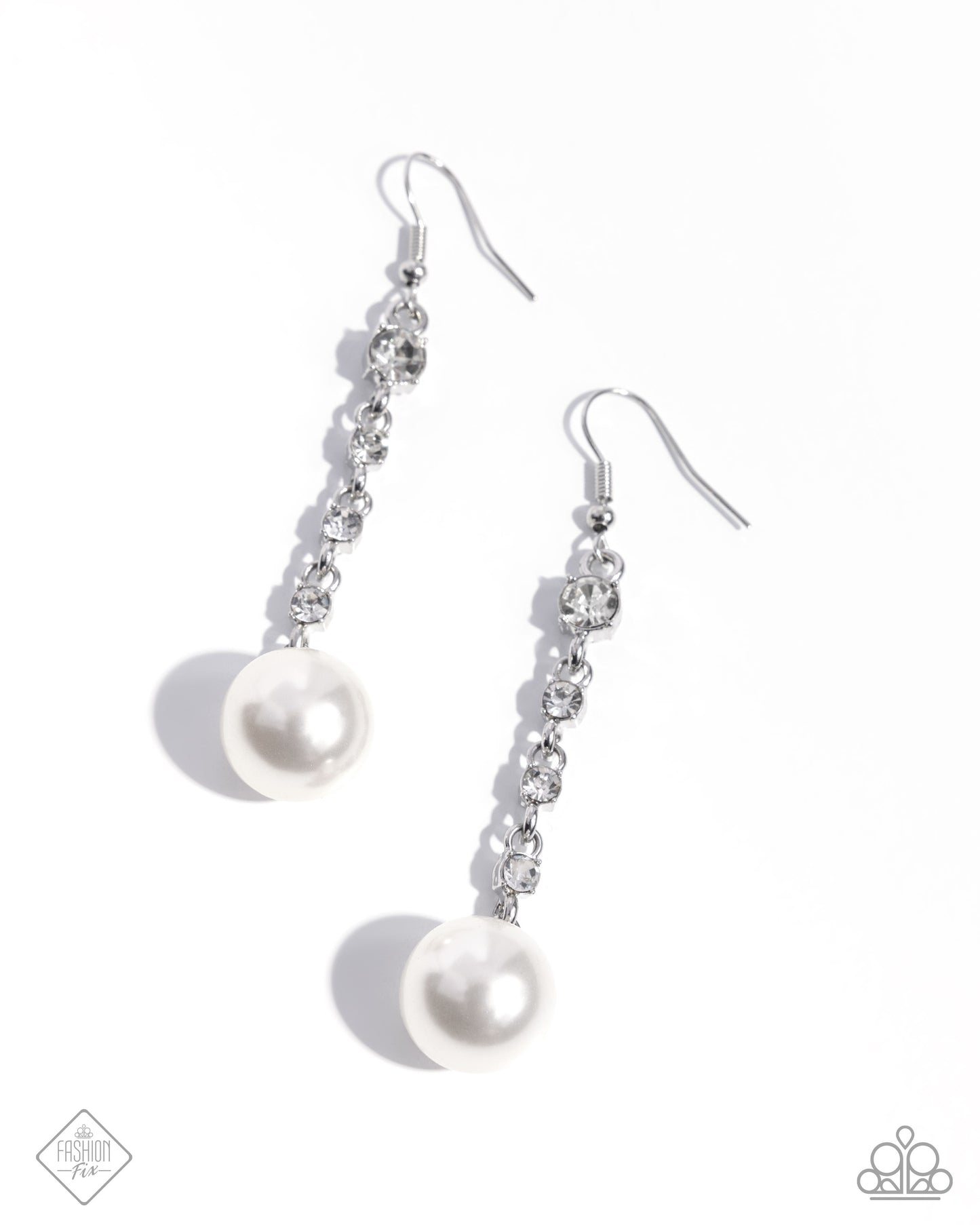Genial Glam - white - Paparazzi earrings