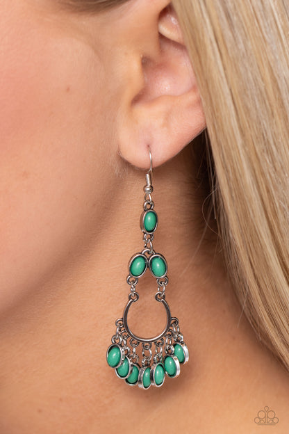 Girly Girl Getup - green - Paparazzi earrings