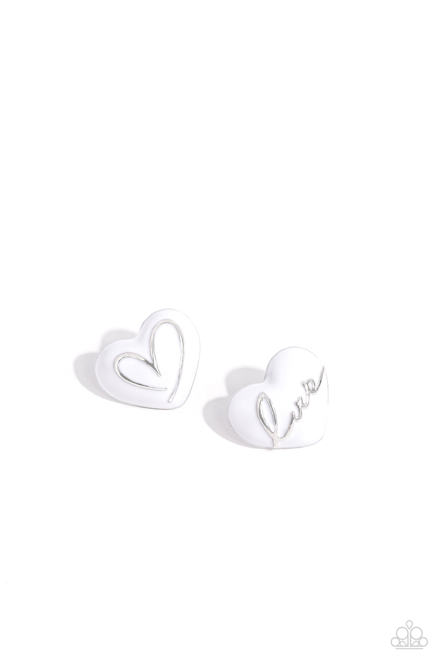 Glimmering Love - white - Paparazzi earrings