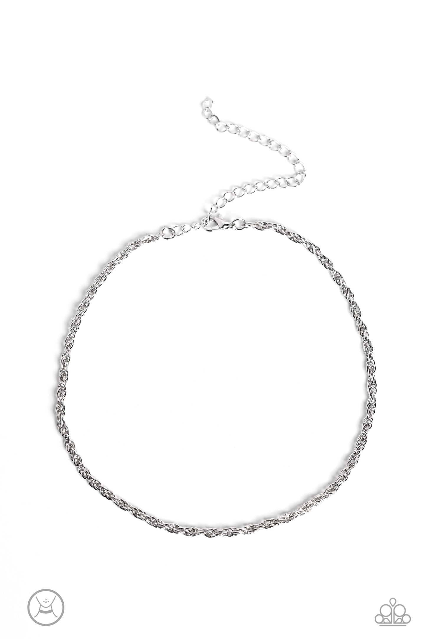 Glimmer of ROPE - silver - Paparazzi necklace