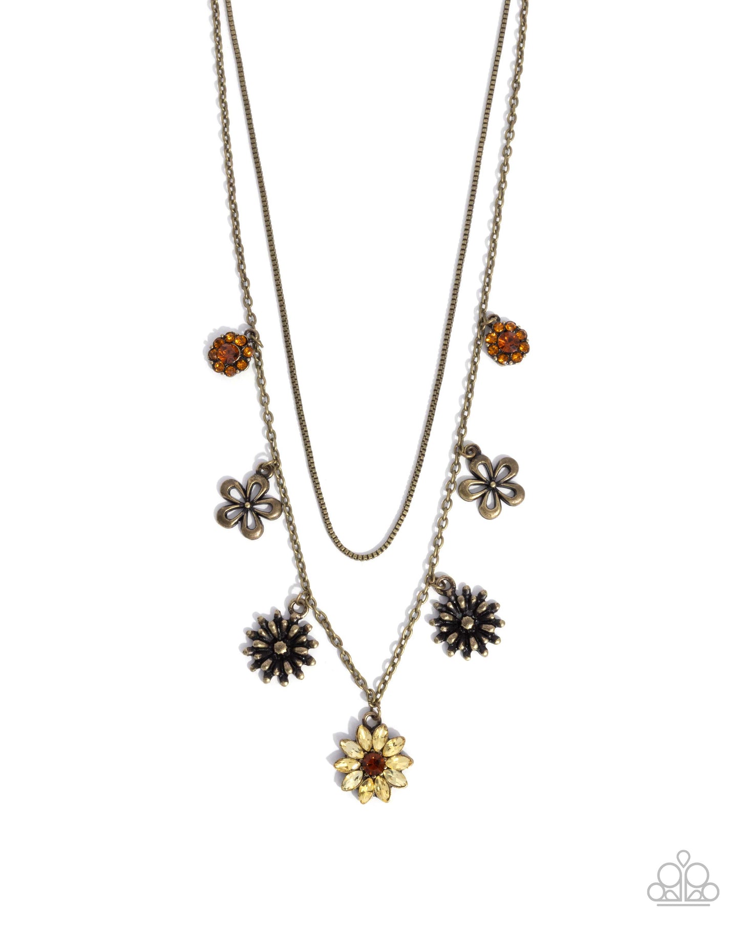 Glinting Garden - brass - Paparazzi necklace