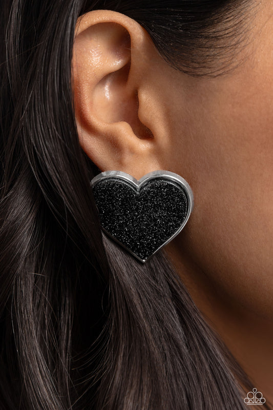 Glitter Gamble - black - Paparazzi earrings