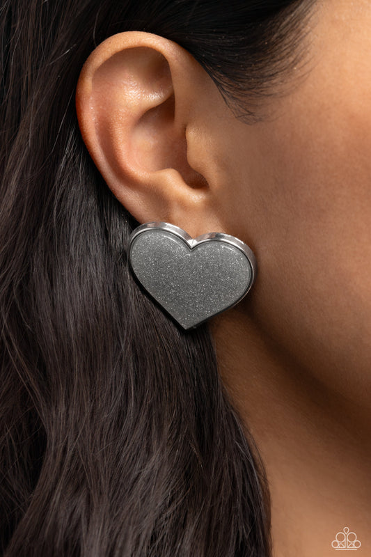 Glitter Gamble - silver - Paparazzi earrings