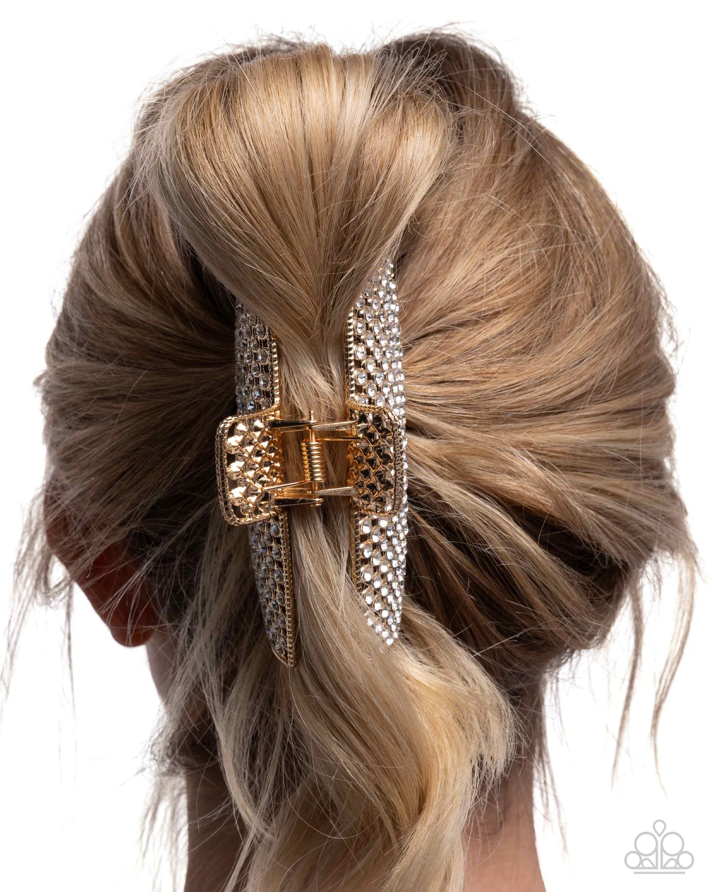 Glittery Gesture - gold - Paparazzi hair clip