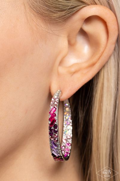 Glitzy by Association - multi (pink and purple) - Paparazzi earrings