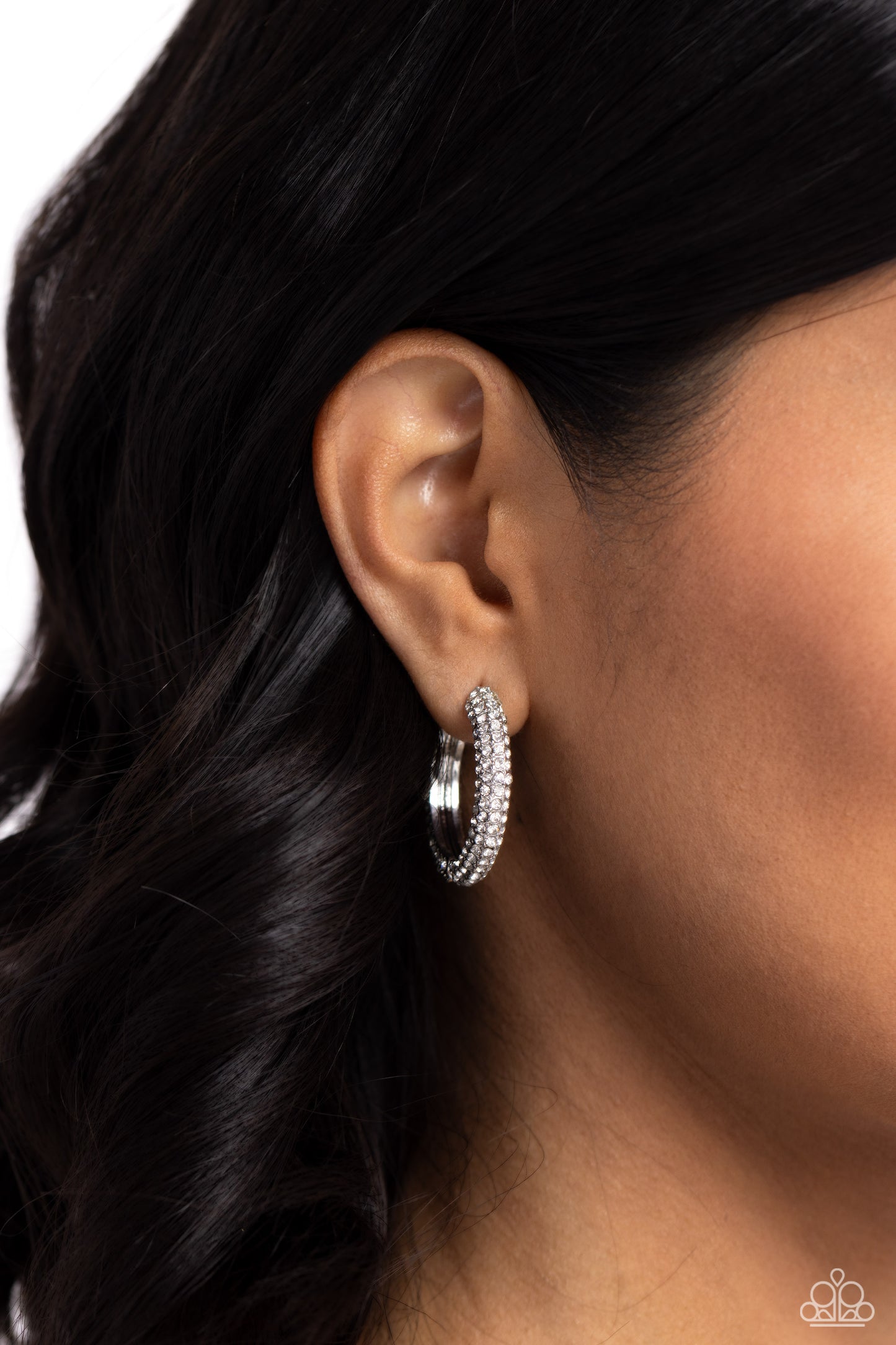 Glowing Praise - white - Paparazzi earrings