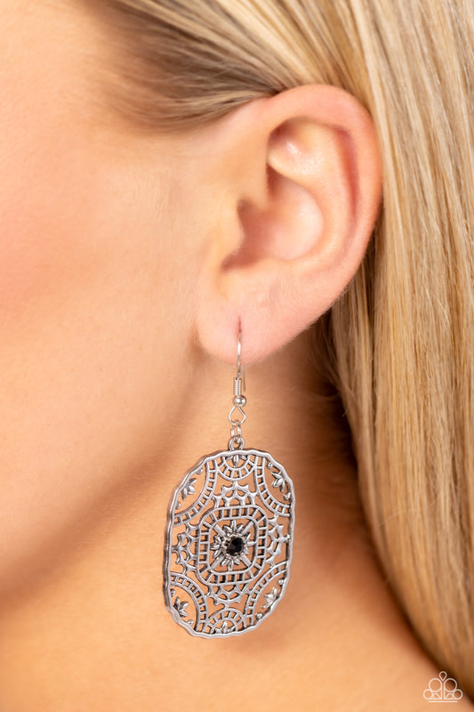 Greco-Roman Romance - black - Paparazzi earrings