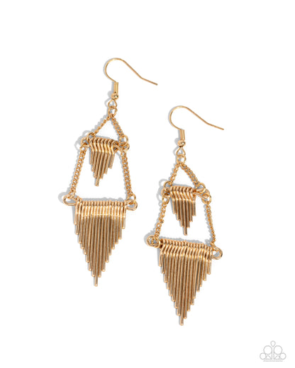 Greco Grotto - gold - Paparazzi earrings