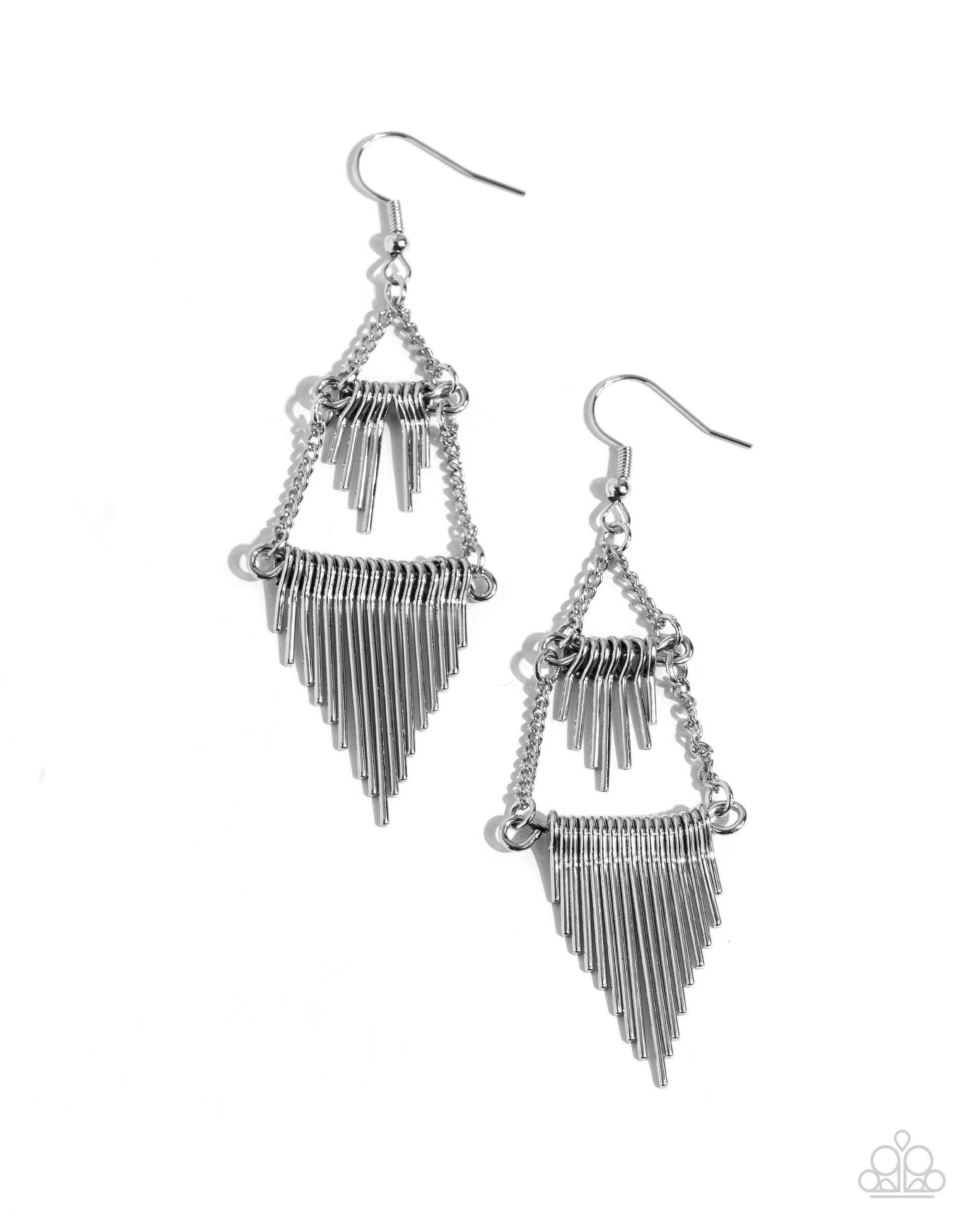 Greco Grotto - silver - Paparazzi earrings