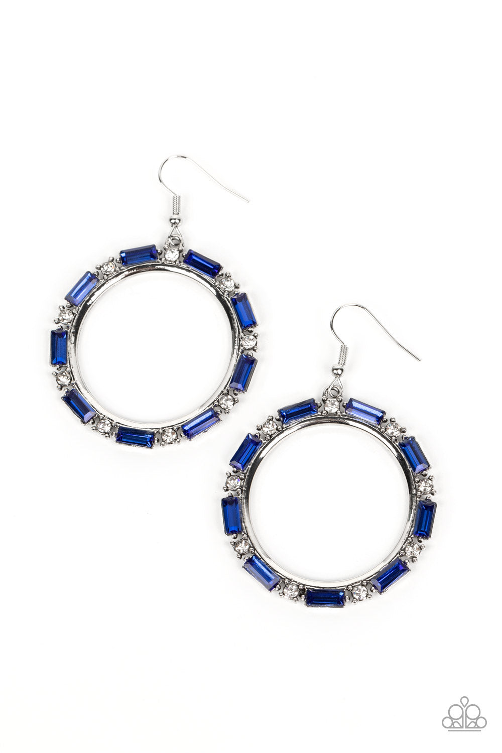 Gritty Glow - blue - Paparazzi earrings