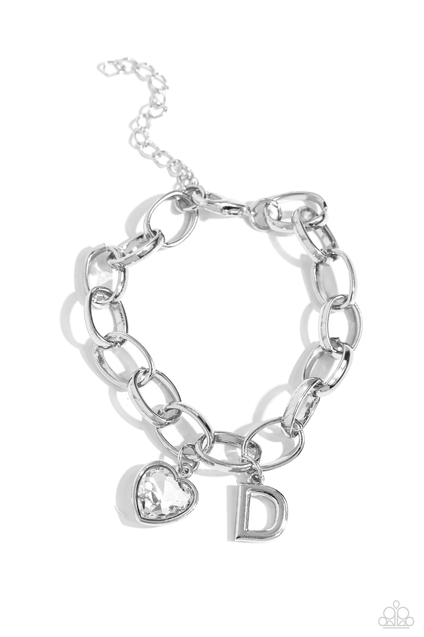 Guess Now Its INITIAL - white - D - Paparazzi bracelet