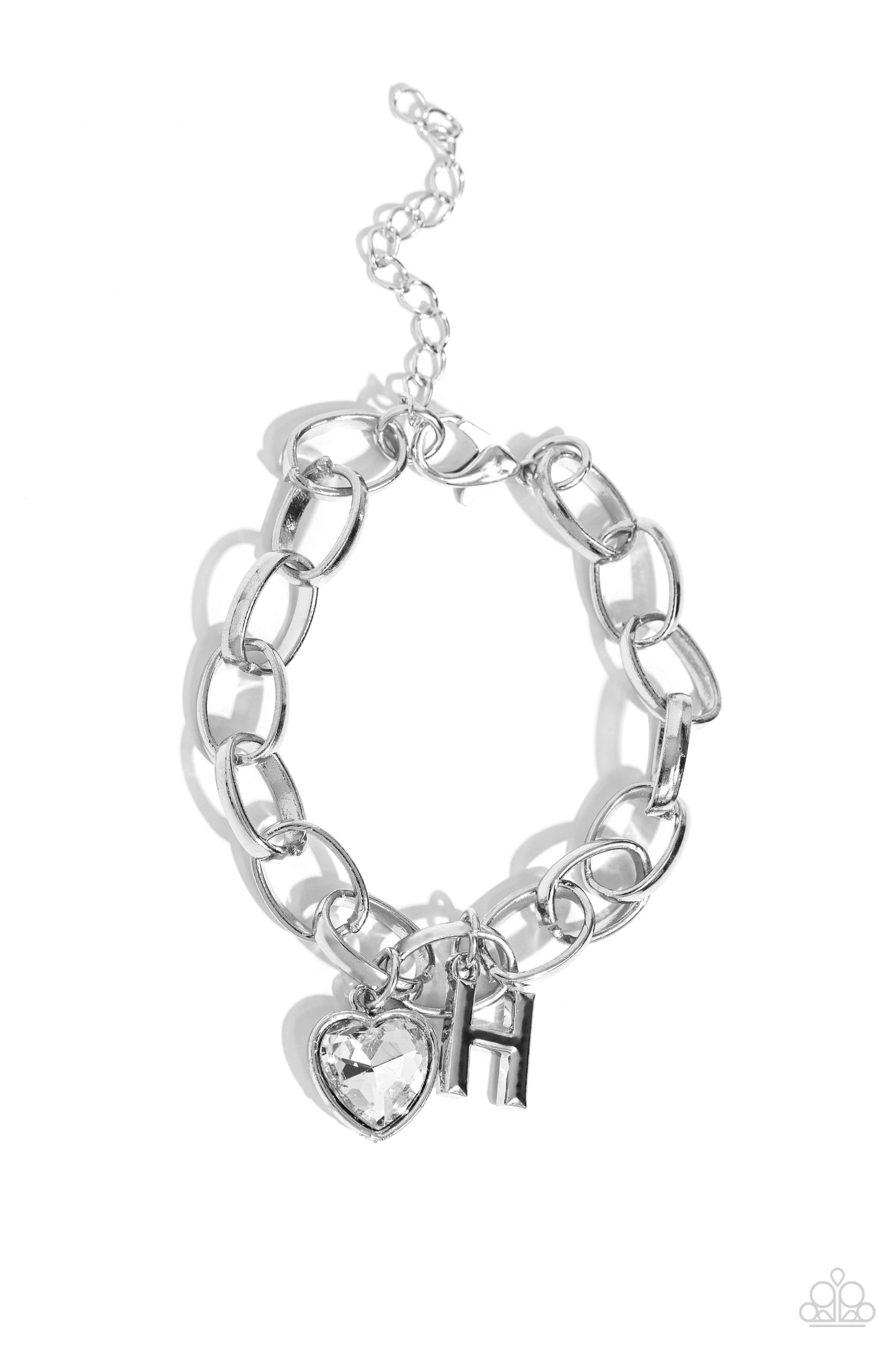 Guess Now Its INITIAL - white - H - Paparazzi bracelet