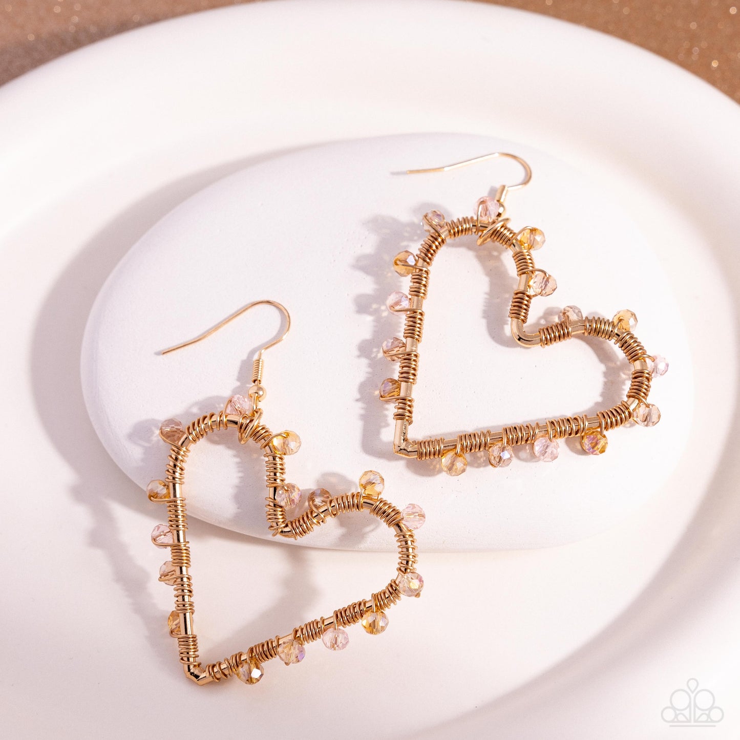 HEART of Your World - gold - Paparazzi earrings