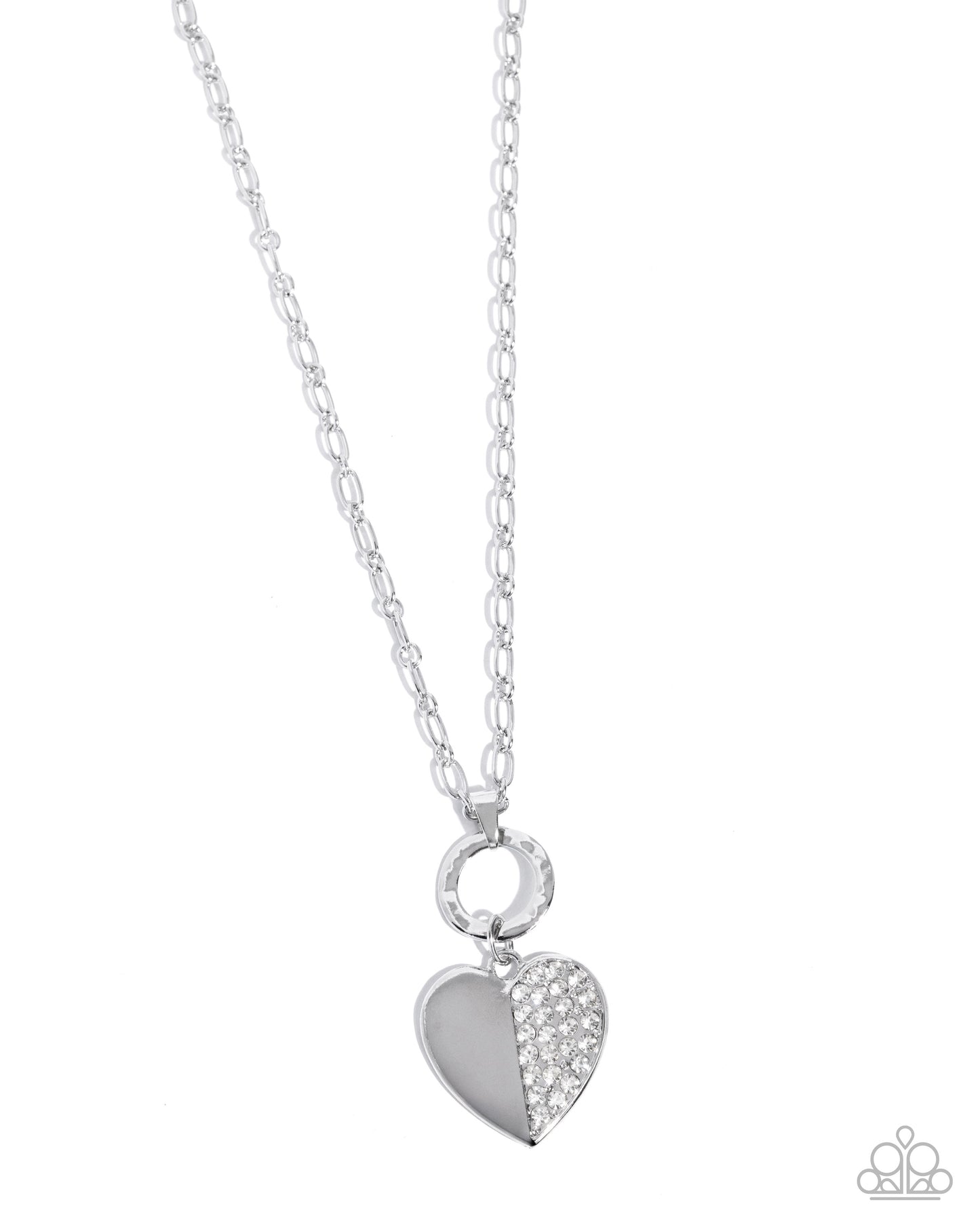 Half-Hearted Hangout - white - Paparazzi necklace