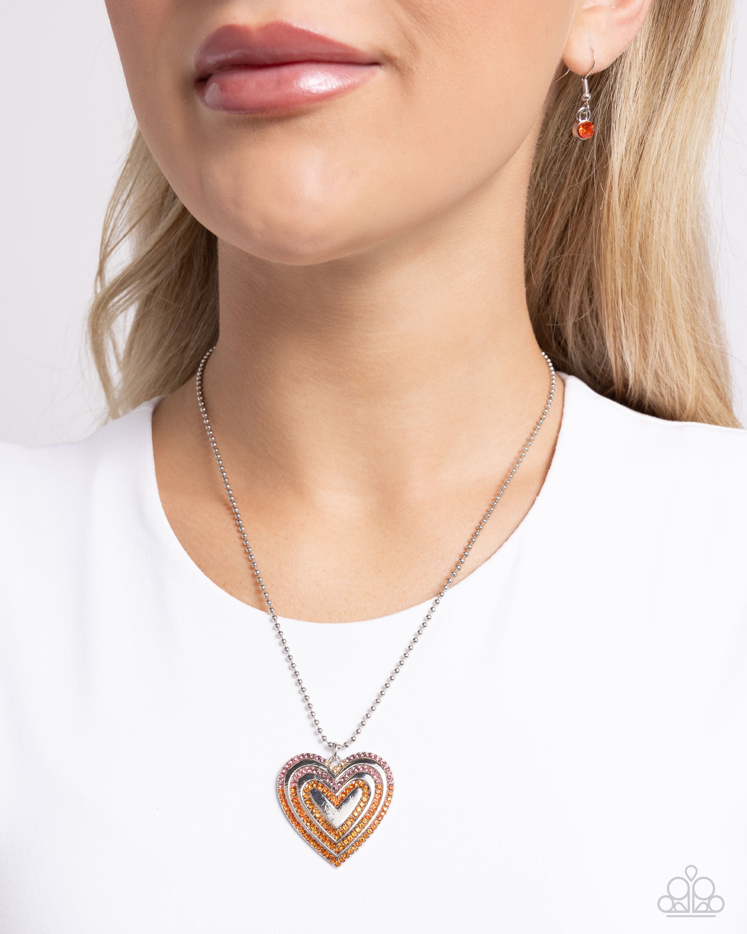 Hallucinatory Hearts - orange - Paparazzi necklace – JewelryBlingThing