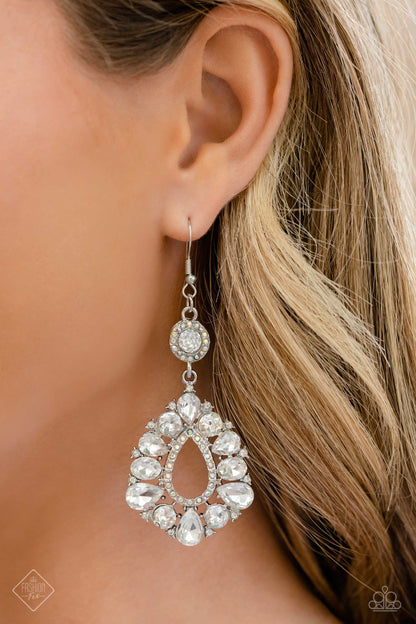 Happily Ever Exquisite - white - Paparazzi earrings