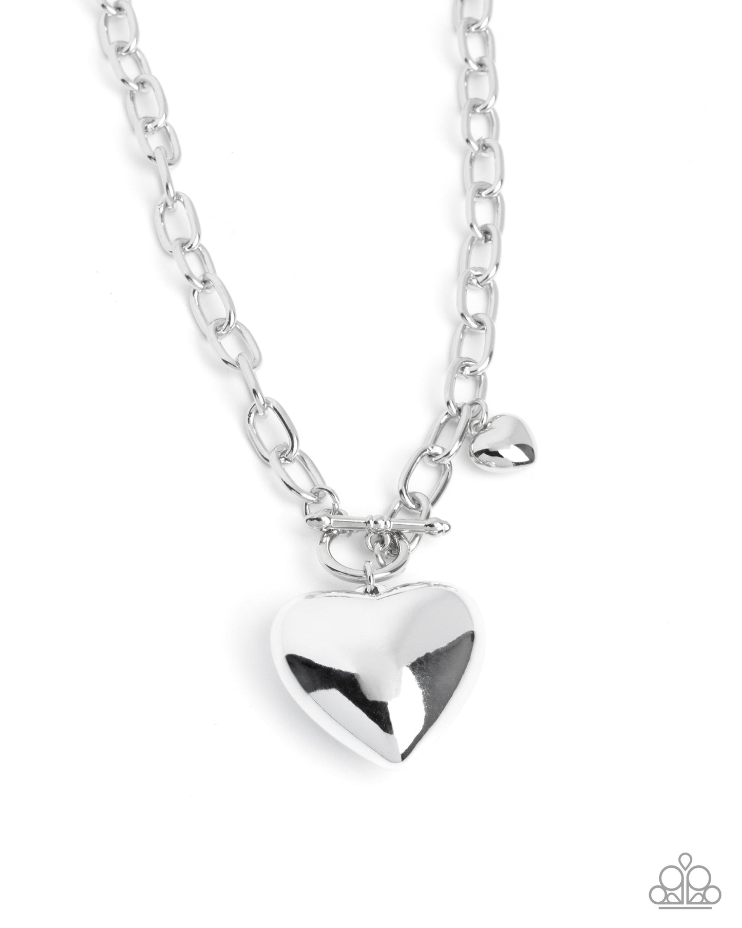 Heartfelt Hangout - silver - Paparazzi necklace