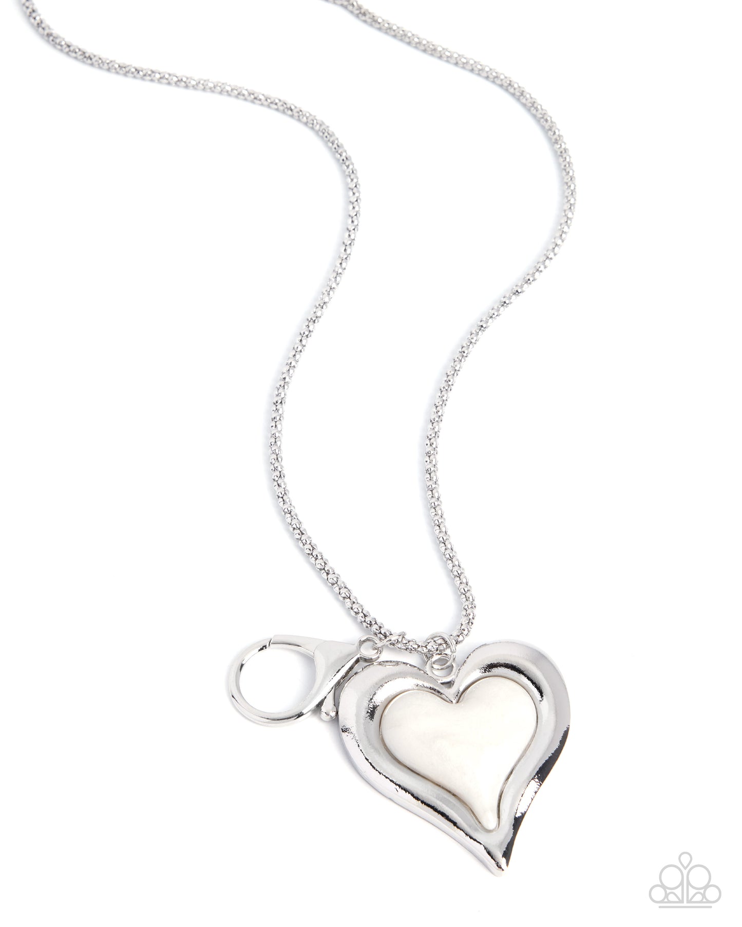 Heartfelt Hardware - white - Paparazzi LANYARD necklace