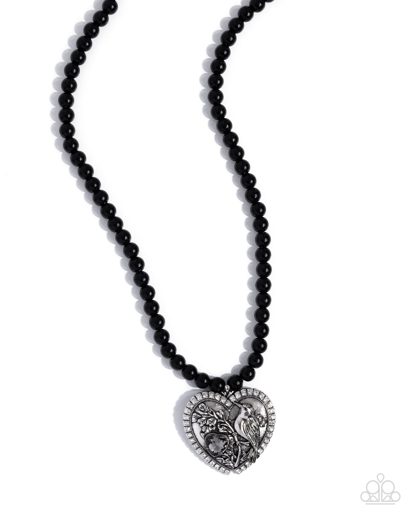 Heartfelt Hummingbird - black - Paparazzi necklace