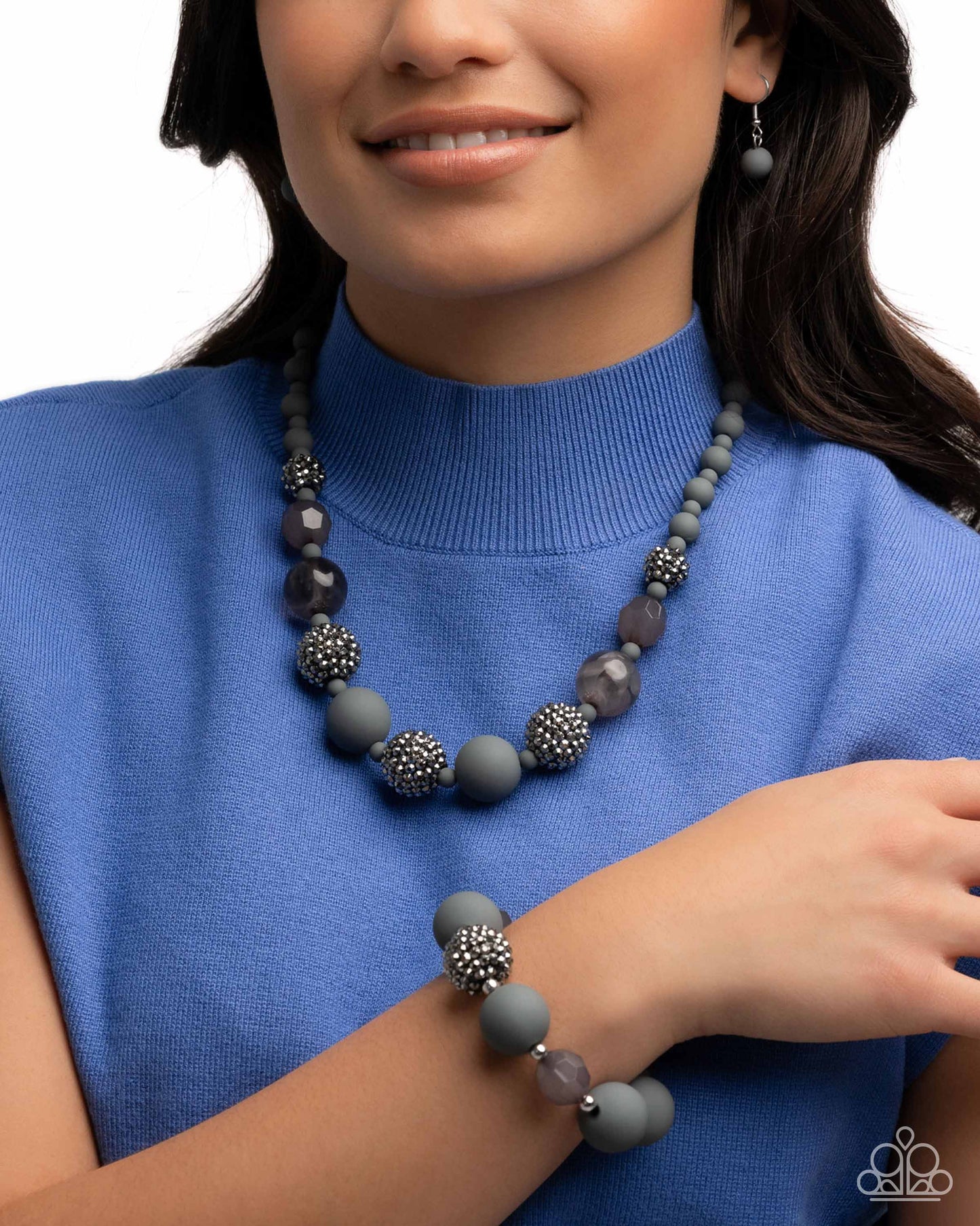 Hematite Haute - silver - Paparazzi necklace