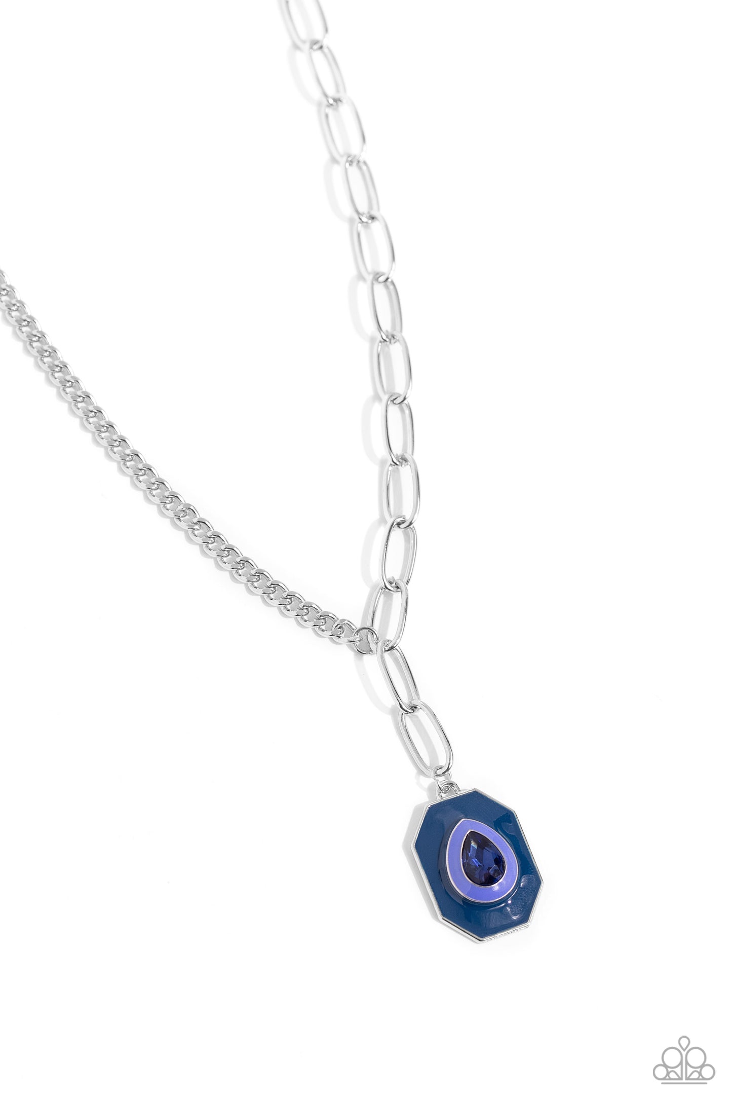 Hexagonal Hallmark - blue - Paparazzi necklace