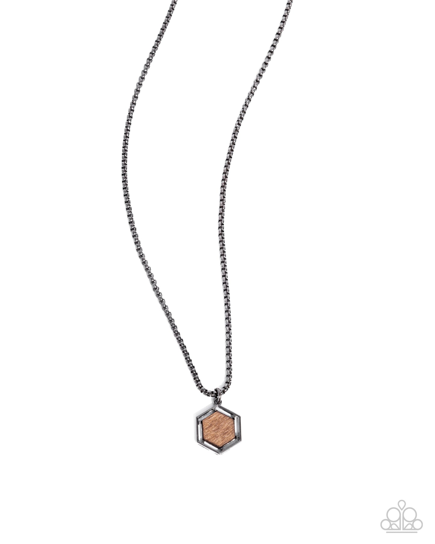 Hexagonal Hangout - black - Paparazzi MENS necklace
