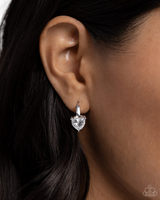 High Nobility - white - Paparazzi earrings