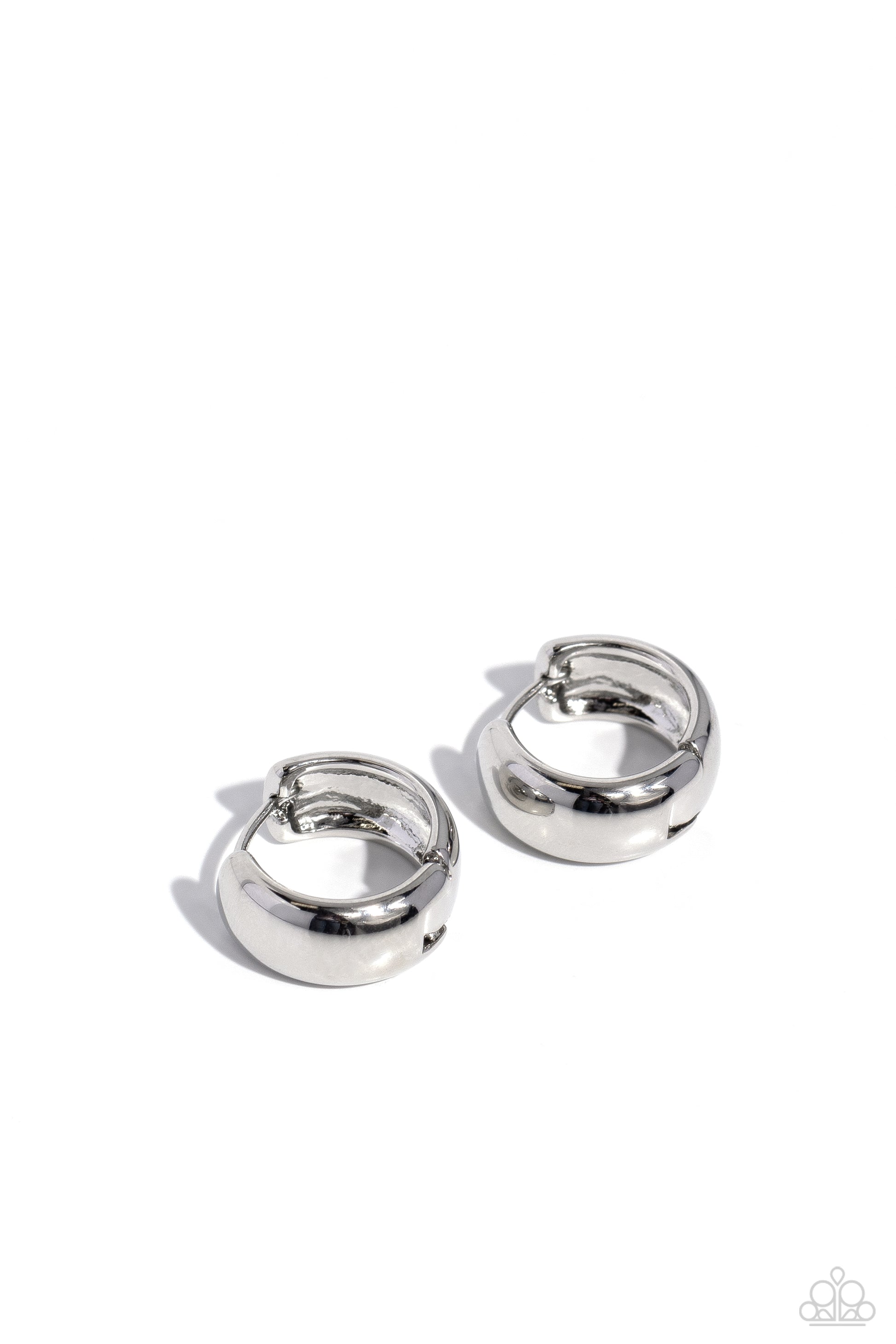 Hinged Halftime - silver - Paparazzi earrings