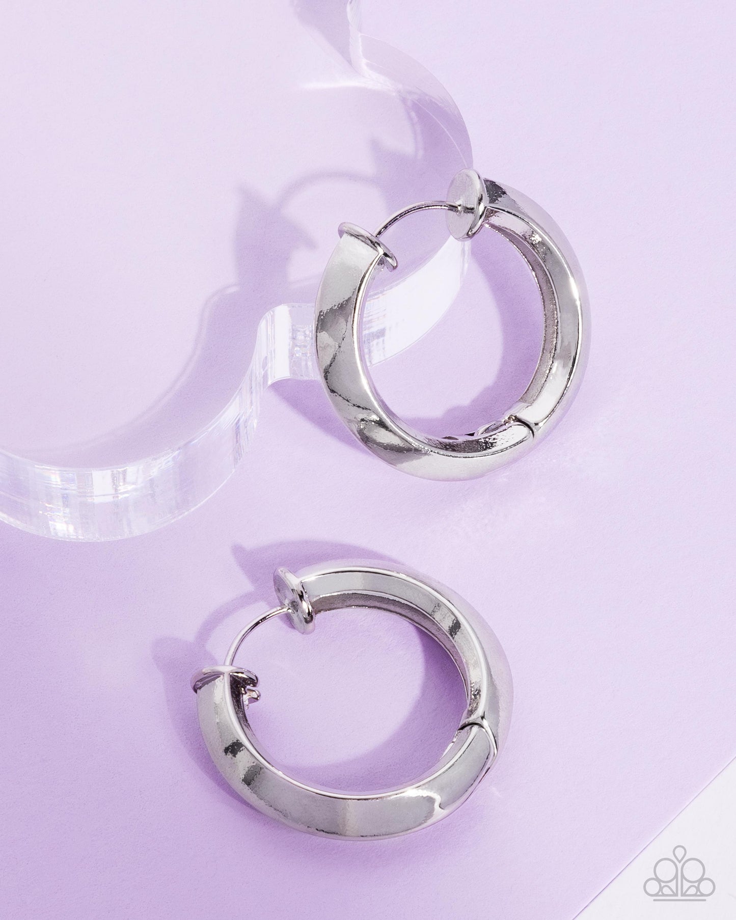Hinged Homage - silver - Paparazzi earrings