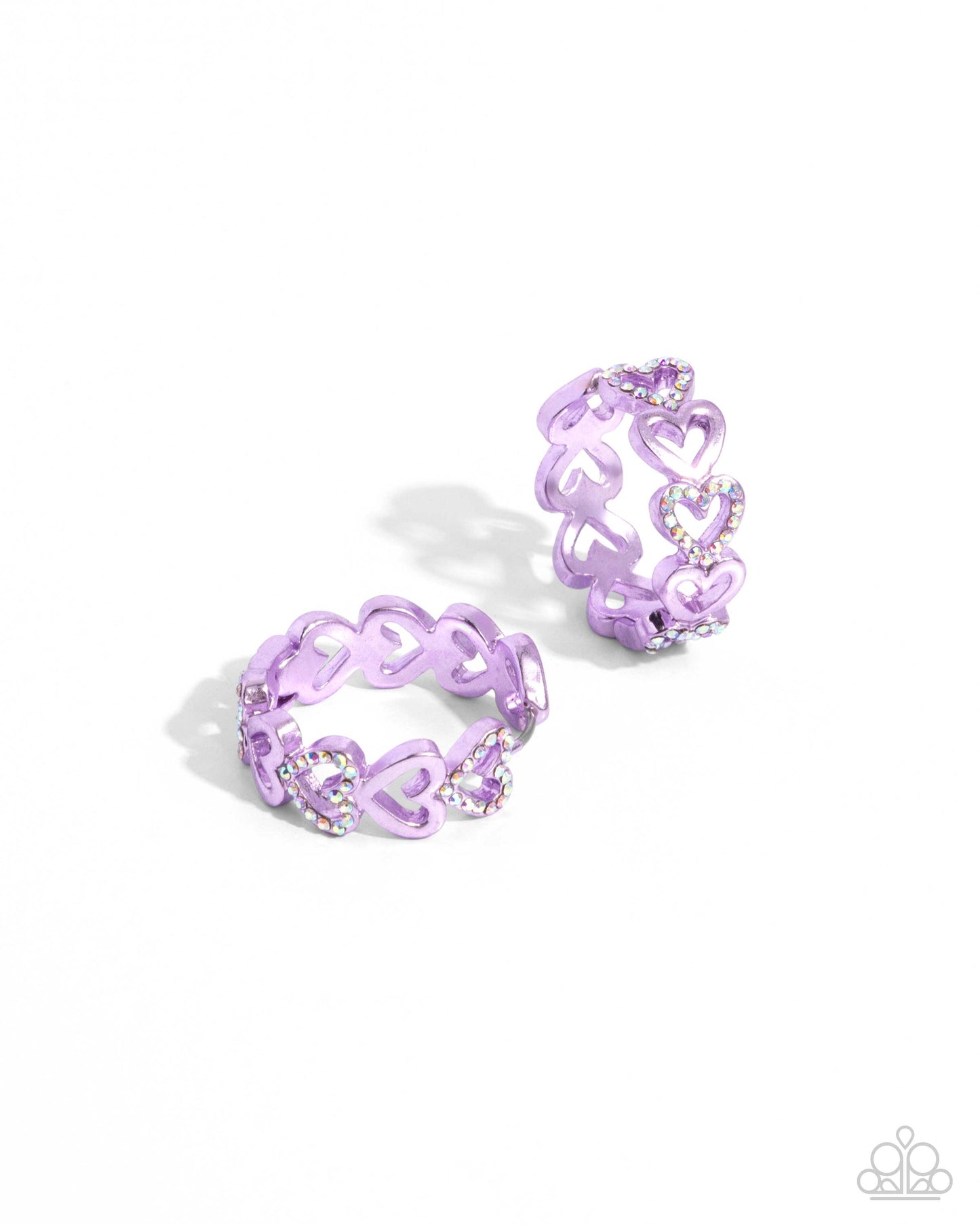 Historic Hearts - purple - Paparazzi earrings