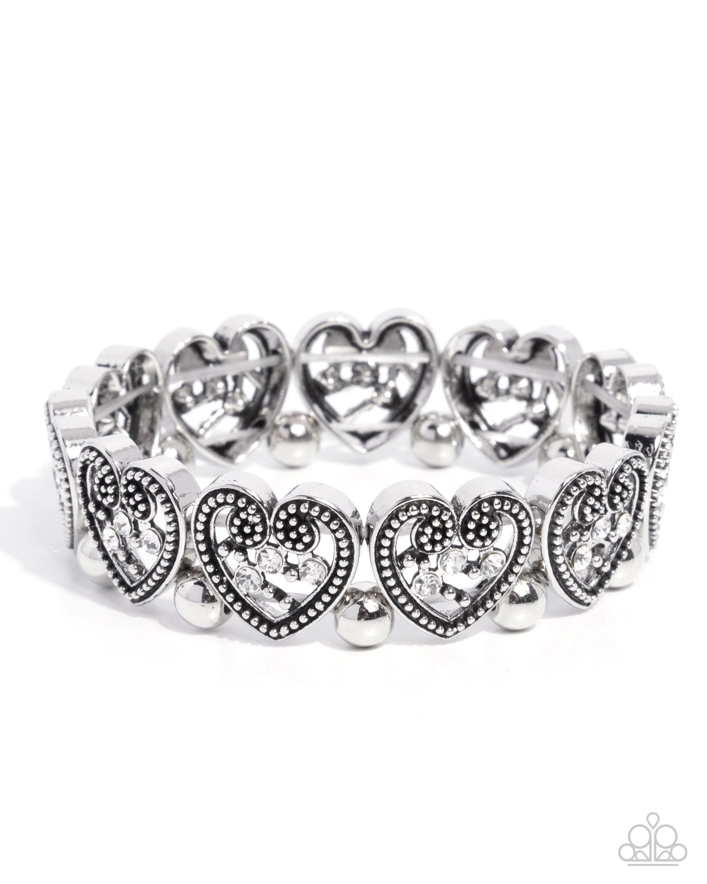 Historic Heartthrob - white - Paparazzi bracelet