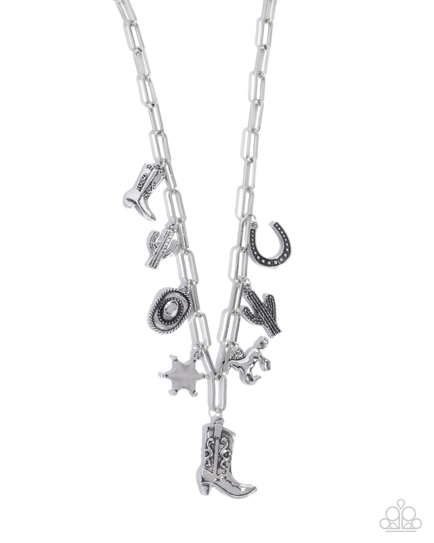 Hoedown Throwdown - silver - Paparazzi necklace