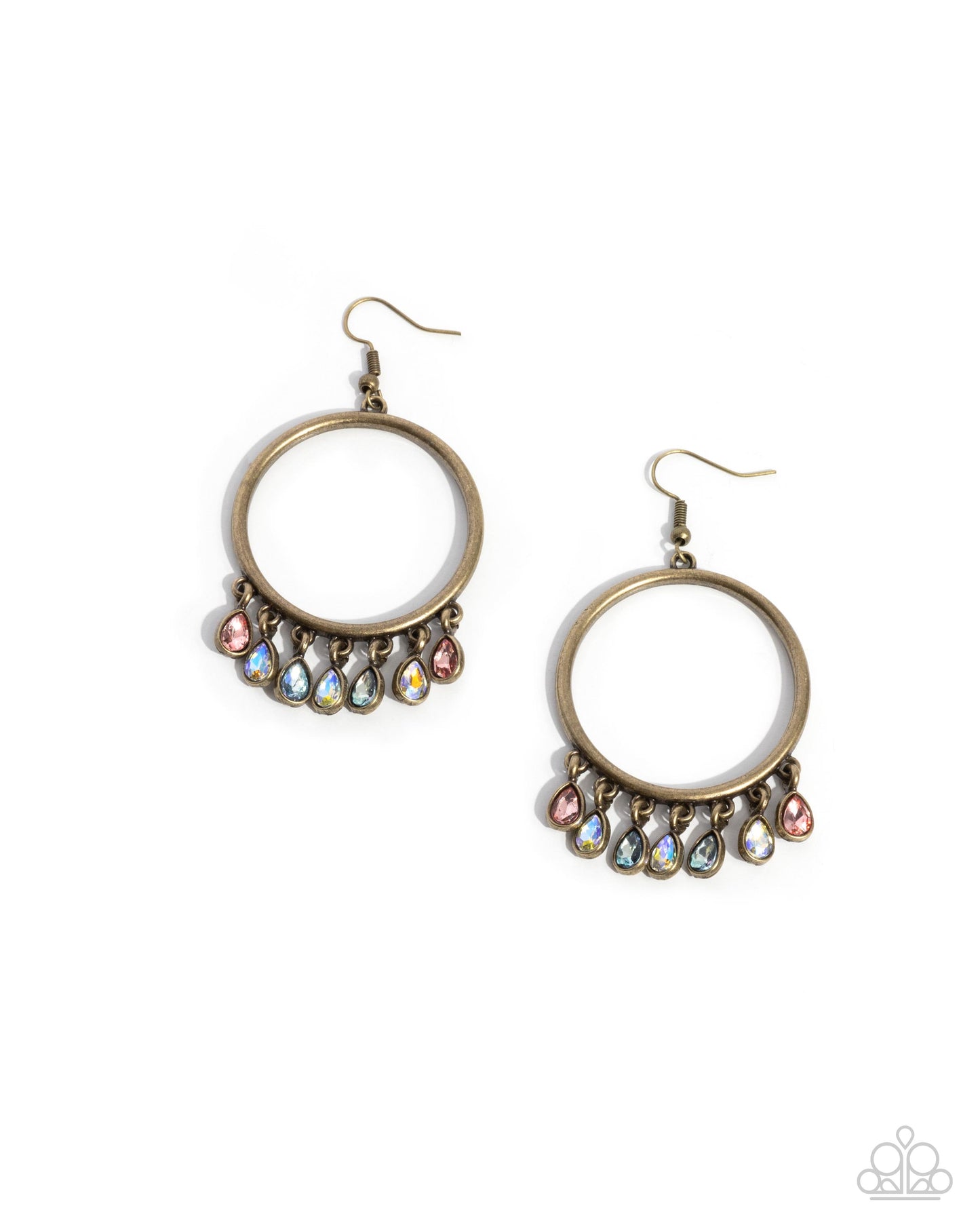 Hooped Hello - brass - Paparazzi earrings
