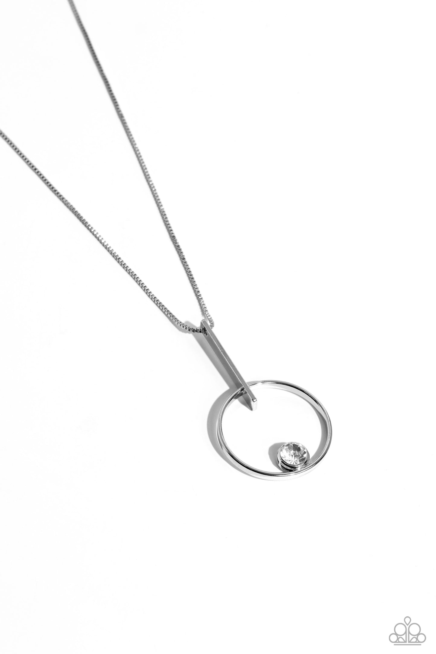 Hooped Theory - white - Paparazzi necklace