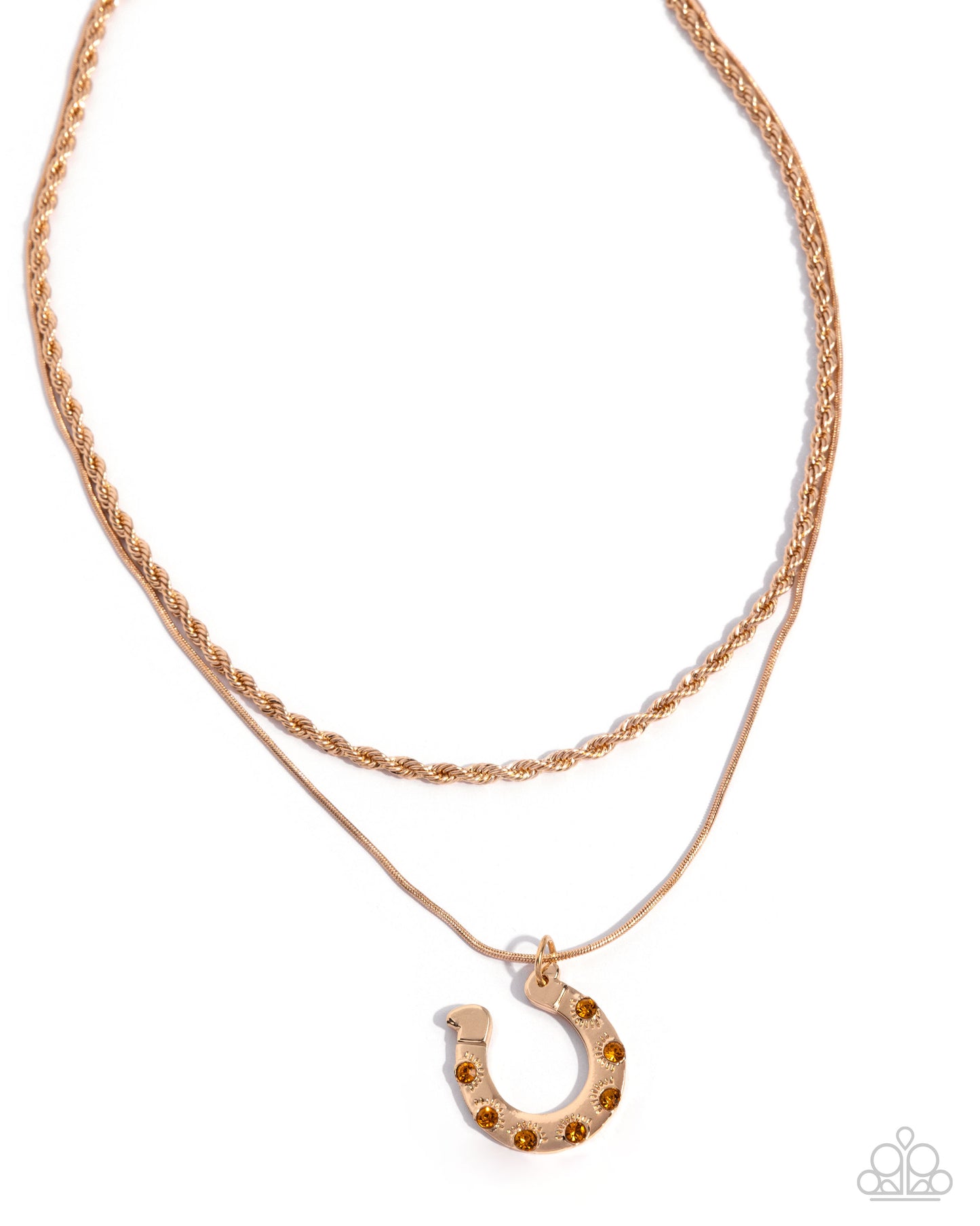 Horseshoe Haven - yellow - Paparazzi necklace