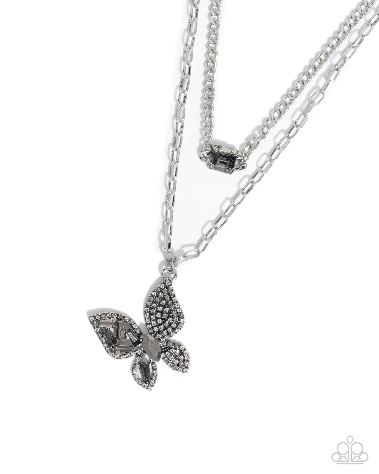 Hovering Headline - silver - Paparazzi necklace