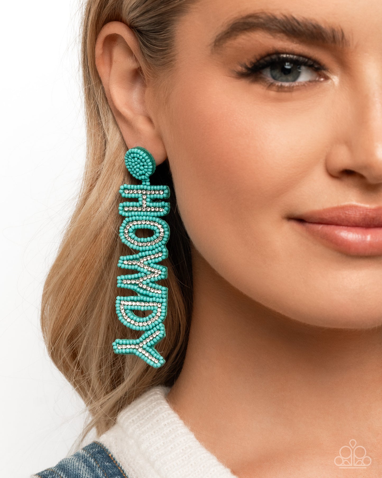 Howdy Headline - blue - Paparazzi earrings