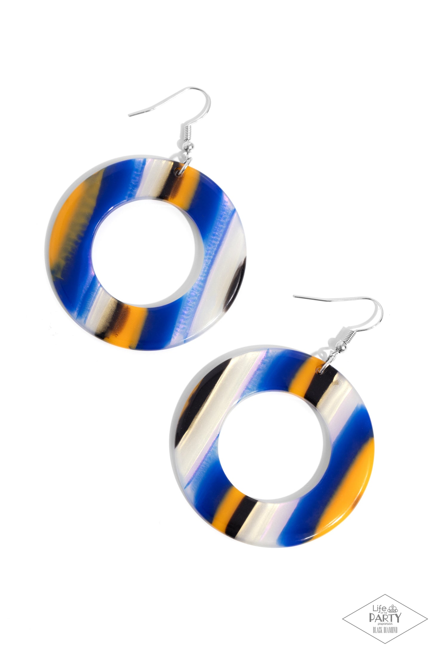 In Retrospect - blue - Paparazzi earrings