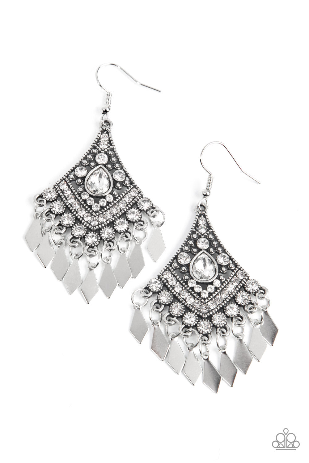 Indie Iridescence - white - Paparazzi earrings