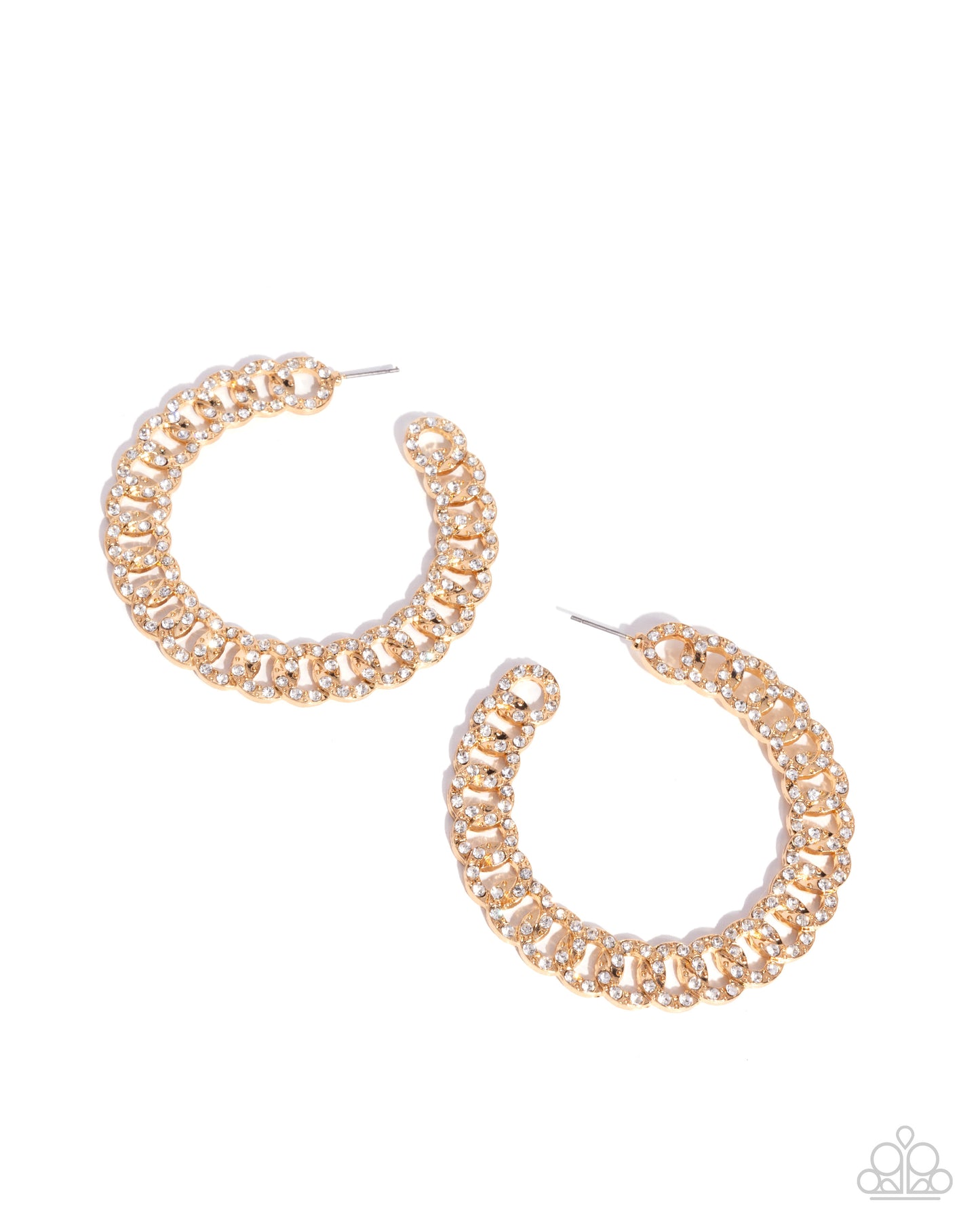 Interlocked Icing - gold - Paparazzi earrings