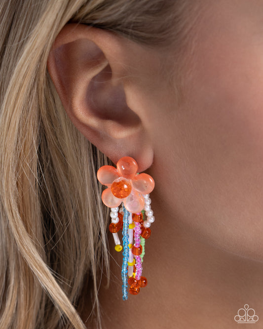 Japanese Blossoms - orange - Paparazzi earrings