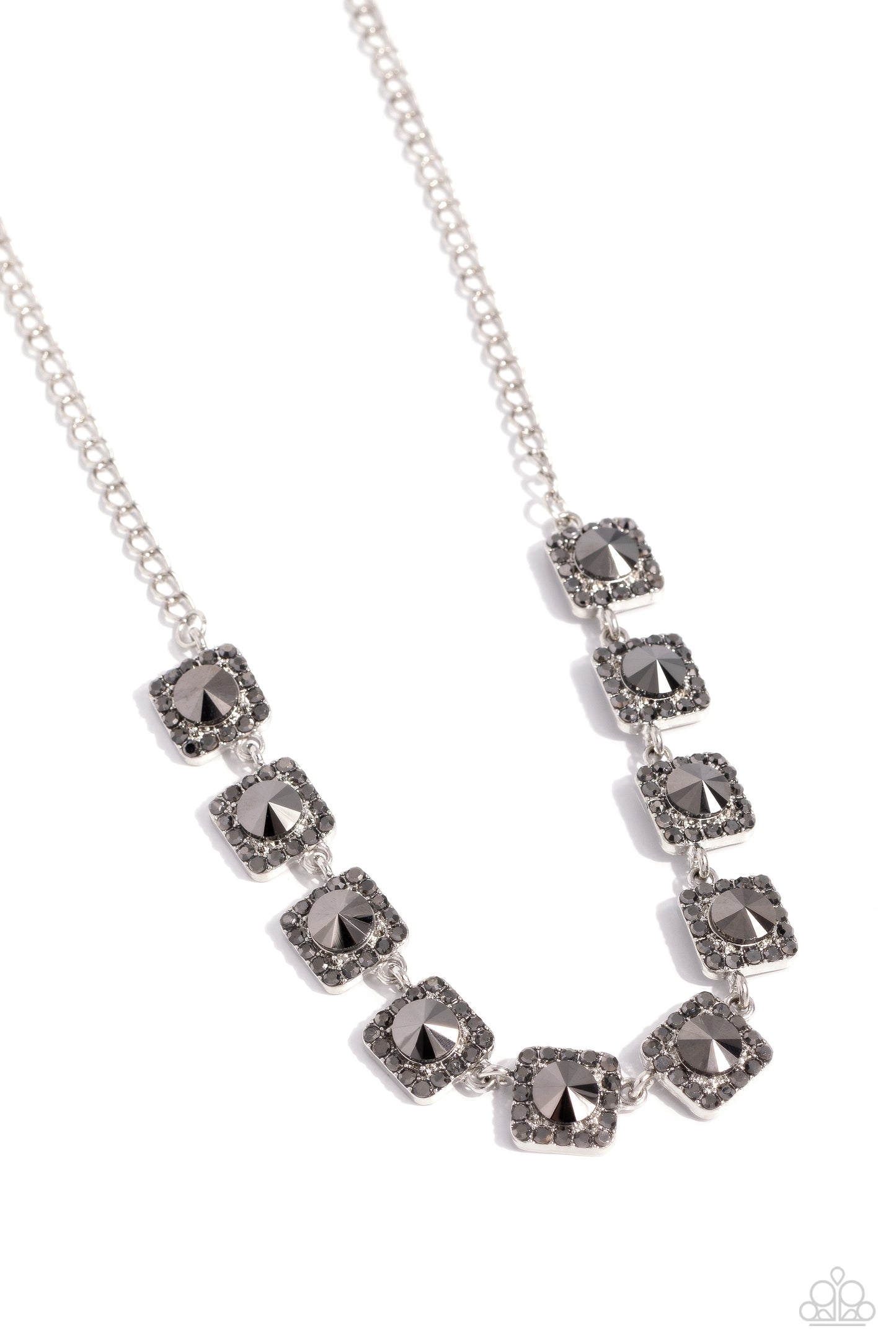 Jump SQUARE - silver - Paparazzi necklace