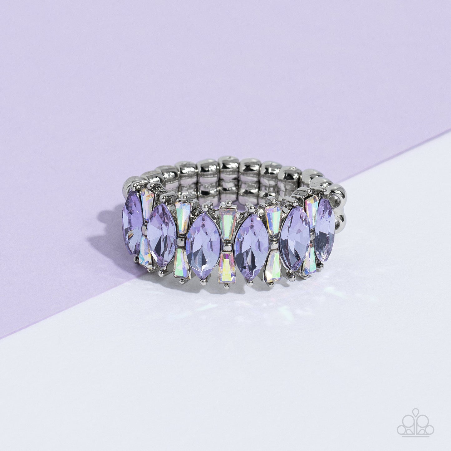 Kaleidoscopic Knockout - purple - Paparazzi ring