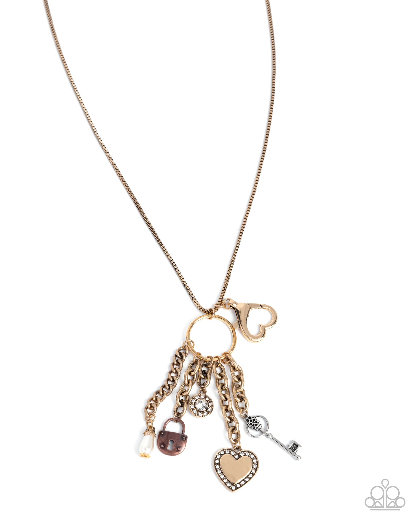 Key Exchange - gold - Paparazzi LANYARD necklace