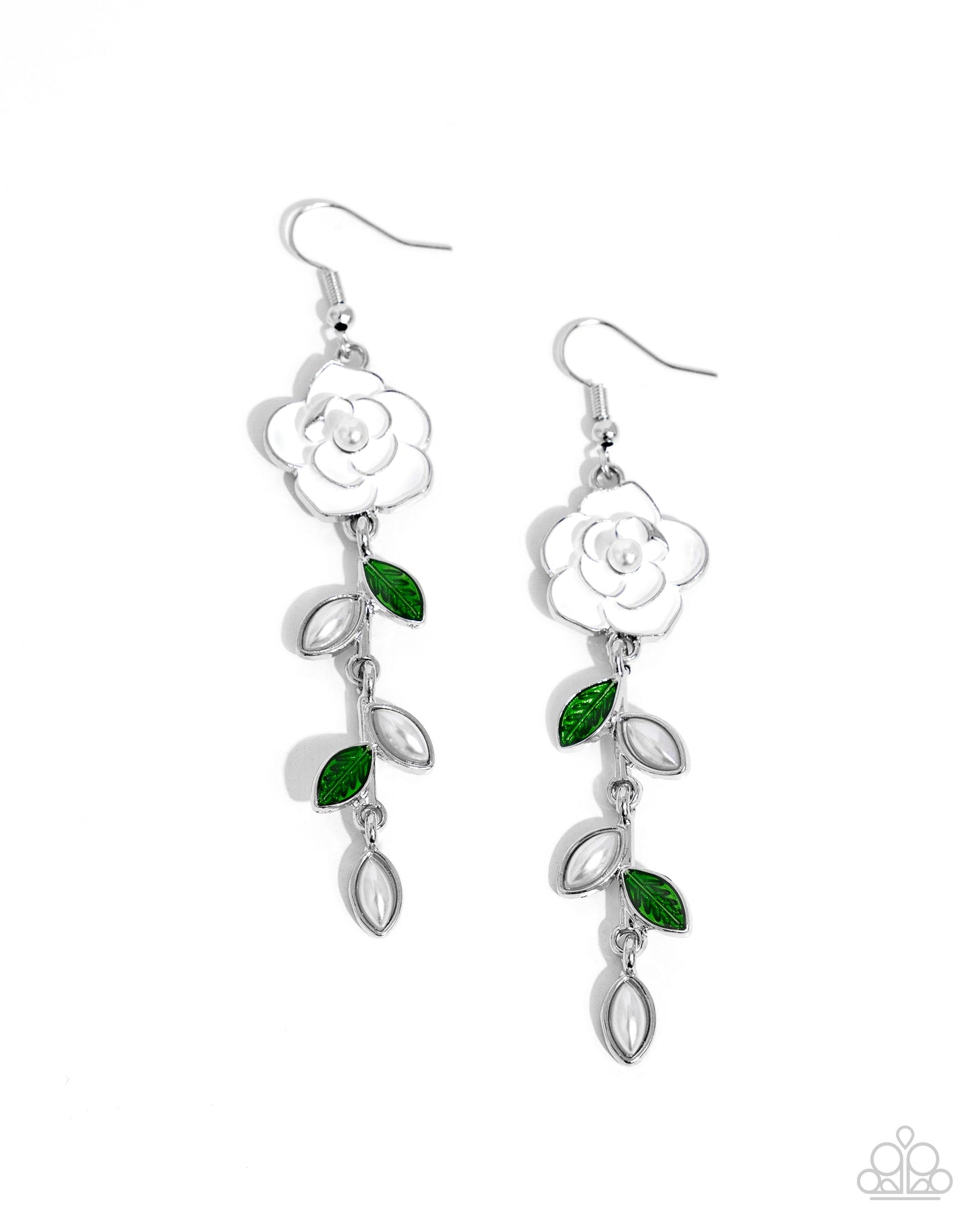 Lattice Lure - white - Paparazzi earrings