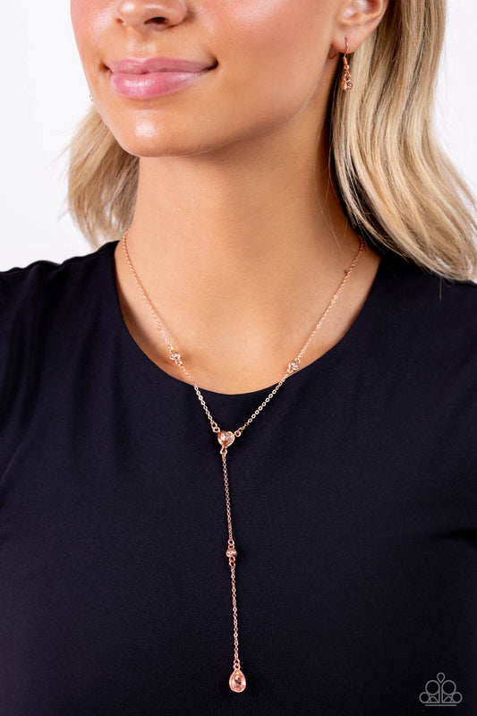 Lavish Lariat - copper - Paparazzi necklace