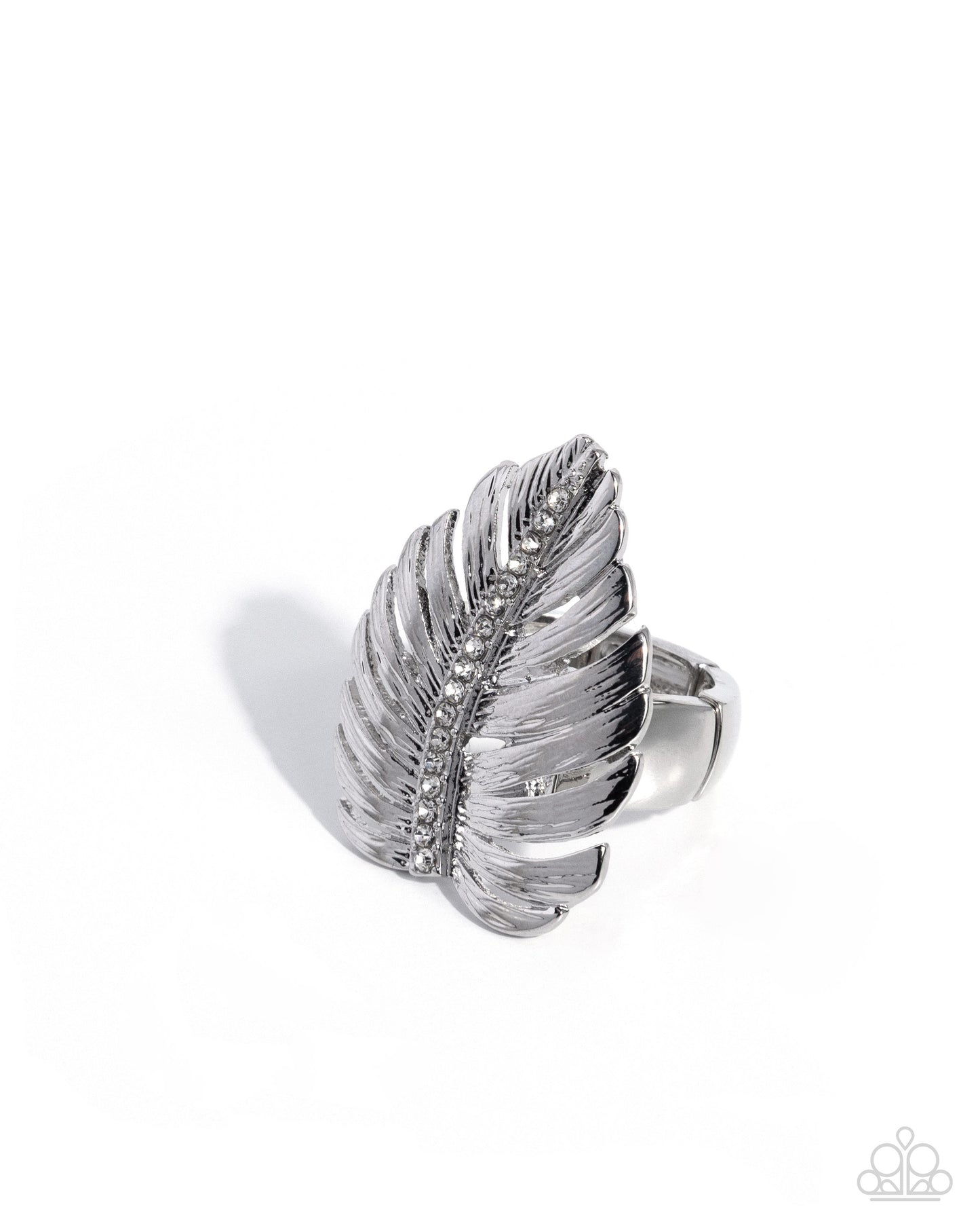 Lavish Leaf - white - Paparazzi ring