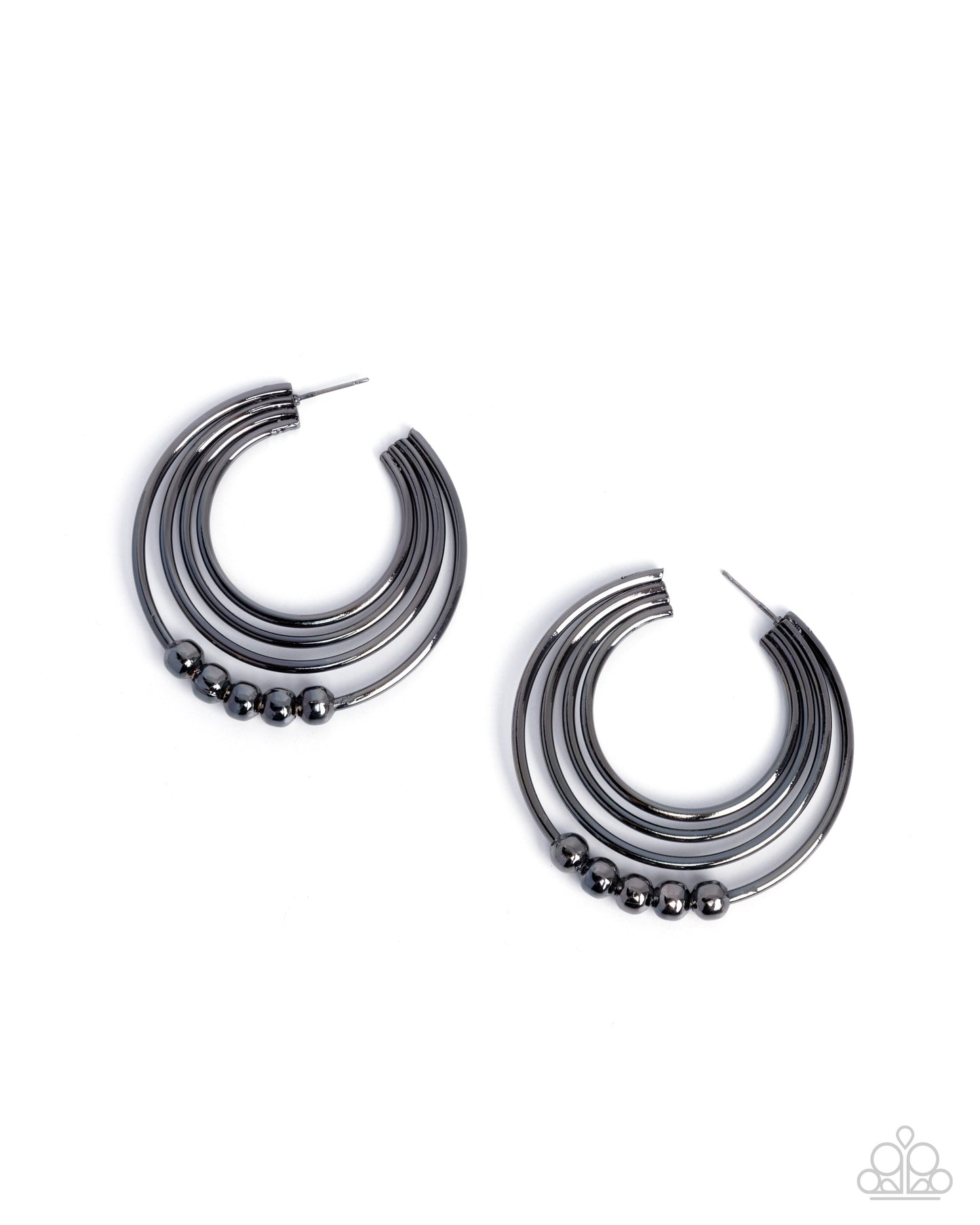 Layered Longevity - black - Paparazzi earrings