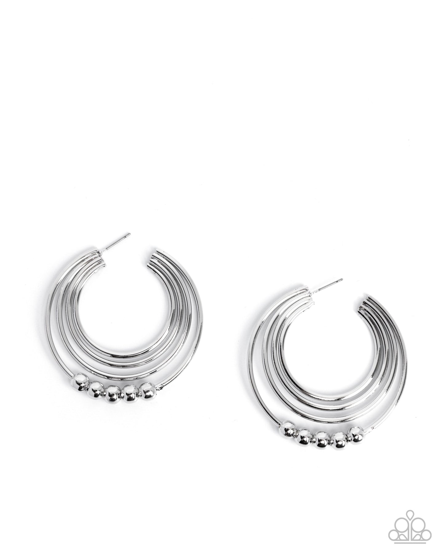Layered Longevity - silver - Paparazzi earrings
