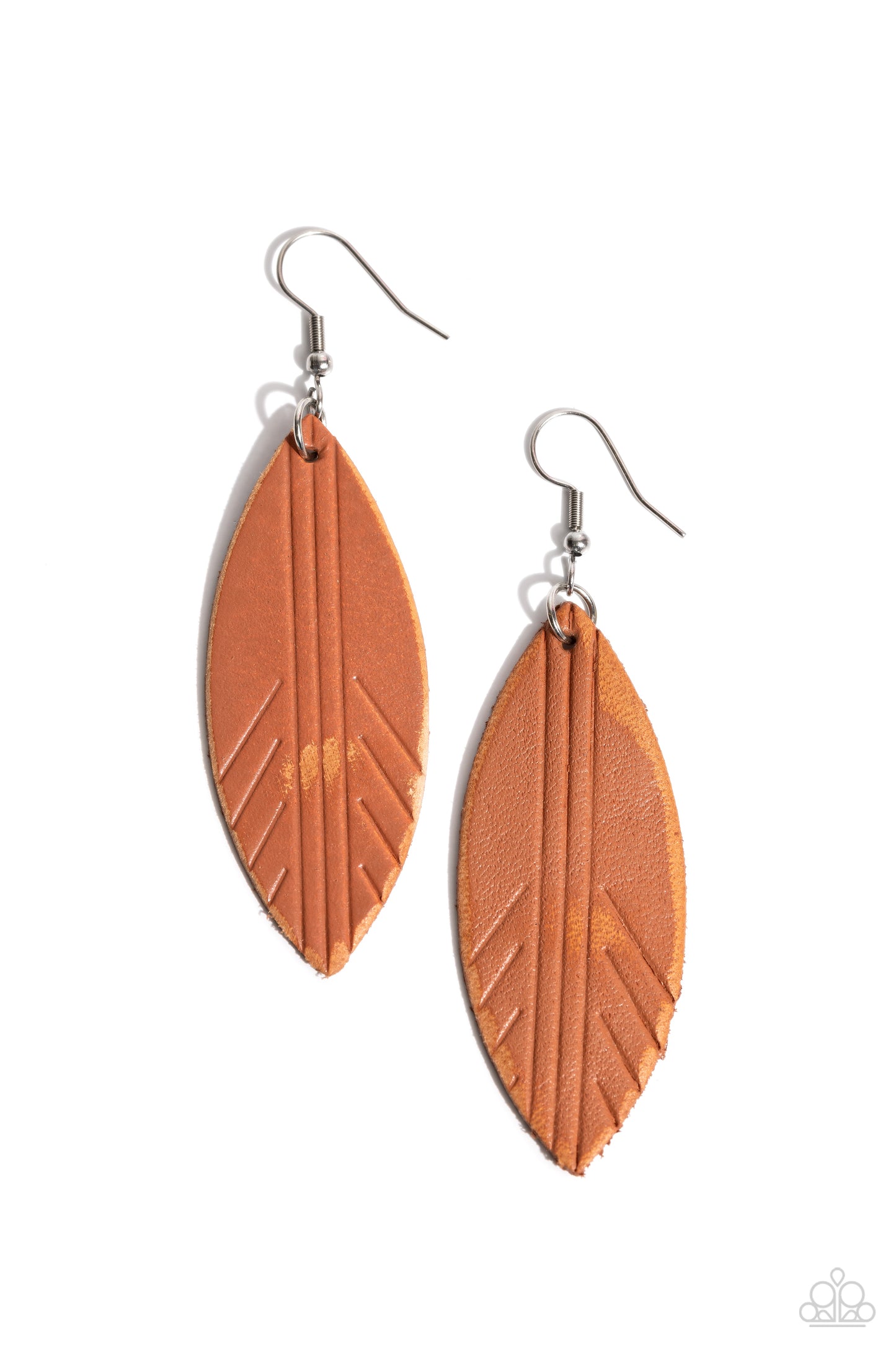 Leather Lounge - brown - Paparazzi earrings